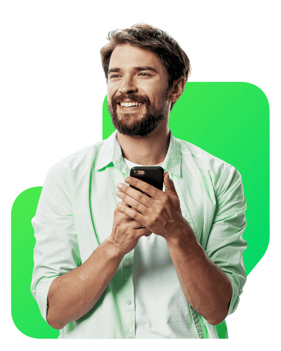 Gestor financeiro usando a plataforma euVou pelo celular