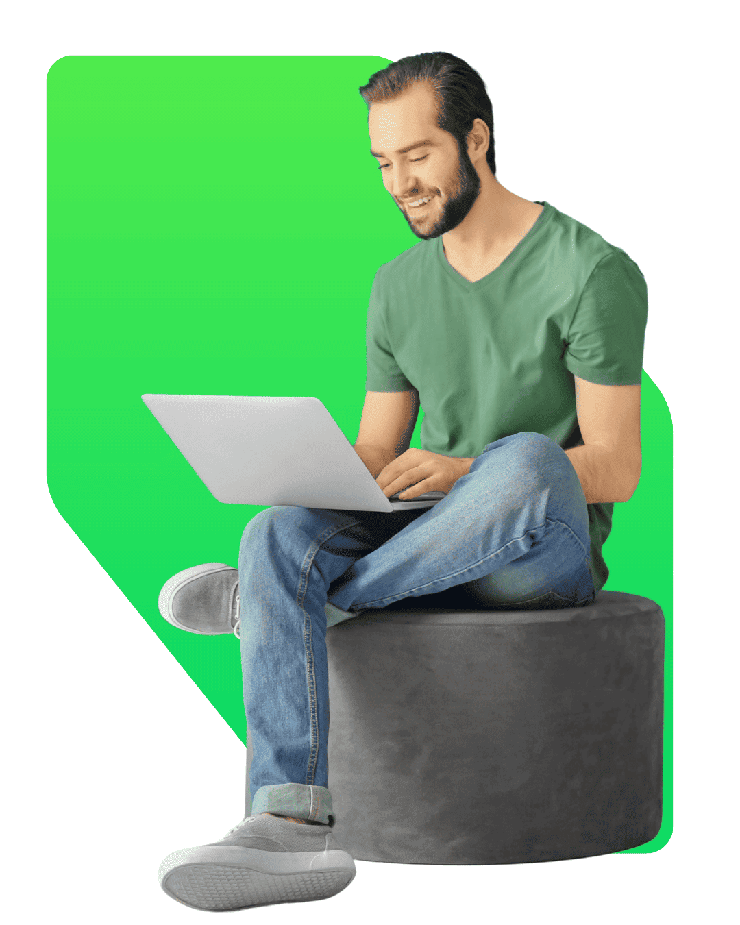 Expositor acessando o portal euVou pelo laptop